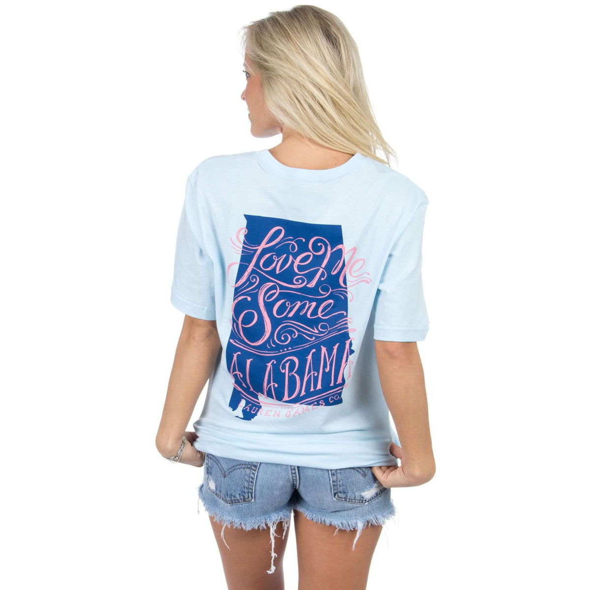 Love Me Some Alabama Tee in Light Blue by Lauren James - Country Club Prep