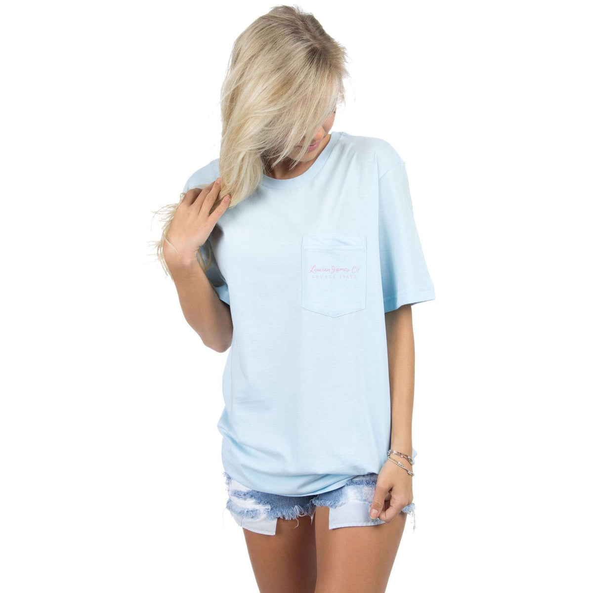 Love Me Some Alabama Tee in Light Blue by Lauren James - Country Club Prep