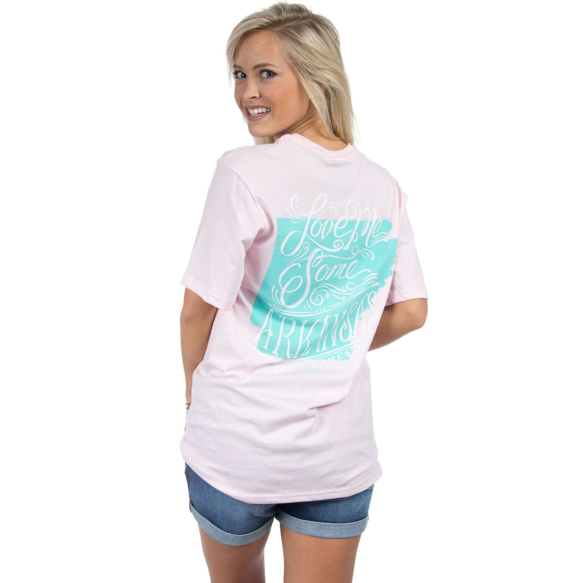 Love Me Some Arkansas Tee in Pink by Lauren James - Country Club Prep