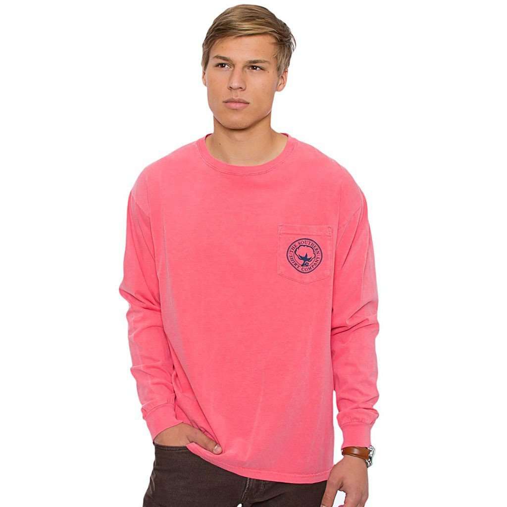 Magnolia Bayou Long Sleeve Tee in Watermelon by The Southern Shirt Co. - Country Club Prep