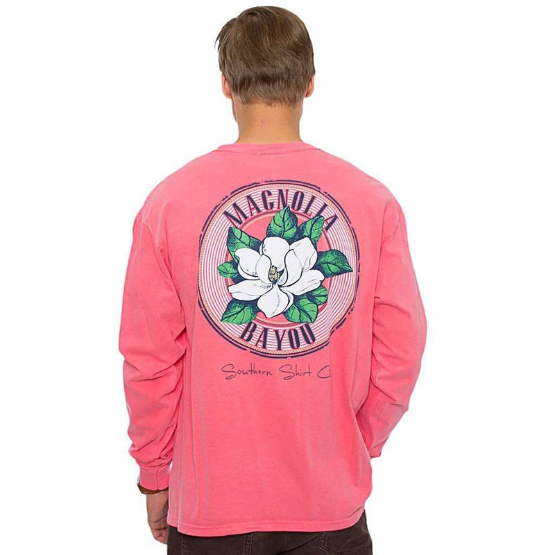Magnolia Bayou Long Sleeve Tee in Watermelon by The Southern Shirt Co. - Country Club Prep