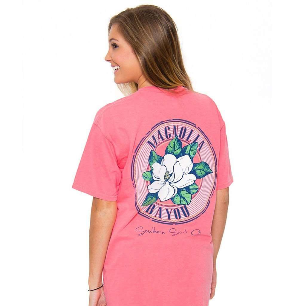 Magnolia Bayou Tee in Watermelon by The Southern Shirt Co. - Country Club Prep