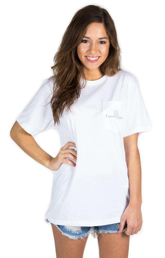 Magnolia Mornings Pocket Tee in White by Lauren James - Country Club Prep