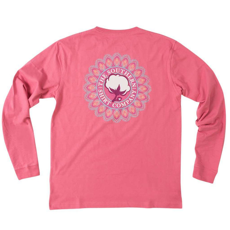 Mandala Logo Long Sleeve Tee Shirt in Rapture Rose by The Southern Shirt Co. - Country Club Prep