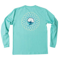 Mandala Logo Long Sleeve Tee Shirt in Turquoise by The Southern Shirt Co. - Country Club Prep