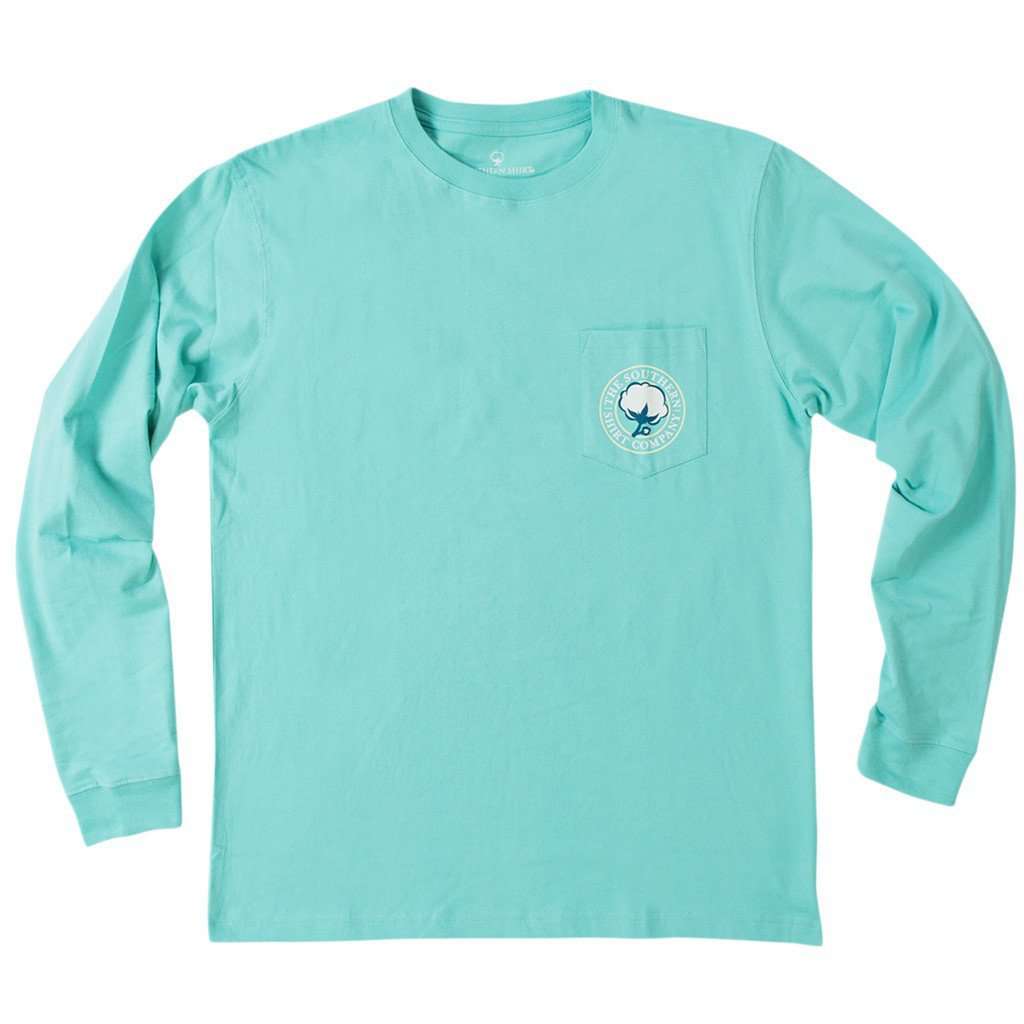 Mandala Logo Long Sleeve Tee Shirt in Turquoise by The Southern Shirt Co. - Country Club Prep