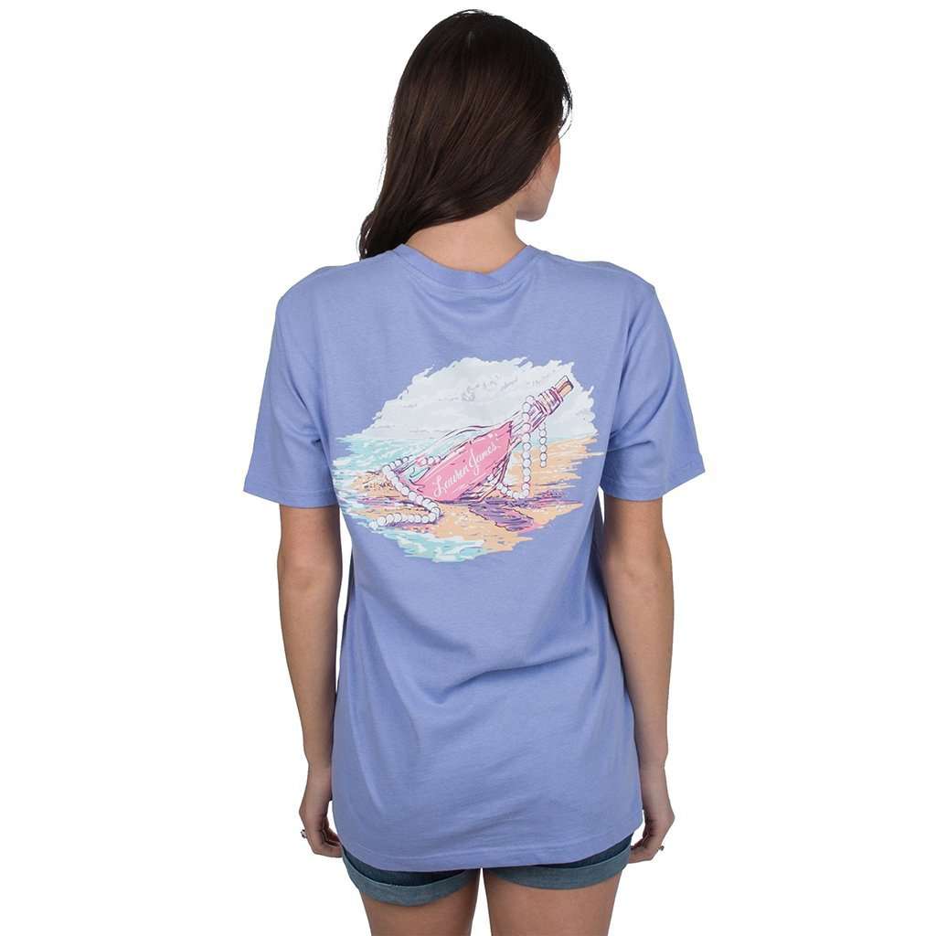 Message in a Bottle Short Sleeve Tee in Lilac Flower by Lauren James - Country Club Prep