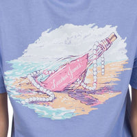 Message in a Bottle Short Sleeve Tee in Lilac Flower by Lauren James - Country Club Prep