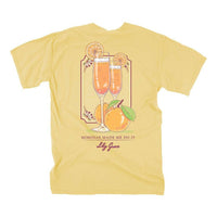 Mimosas Made Me Do It Tee in Butter by Lily Grace - Country Club Prep
