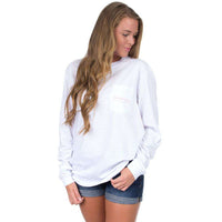 Mississippi Magnolia State Long Sleeve Tee in White by Lauren James - Country Club Prep