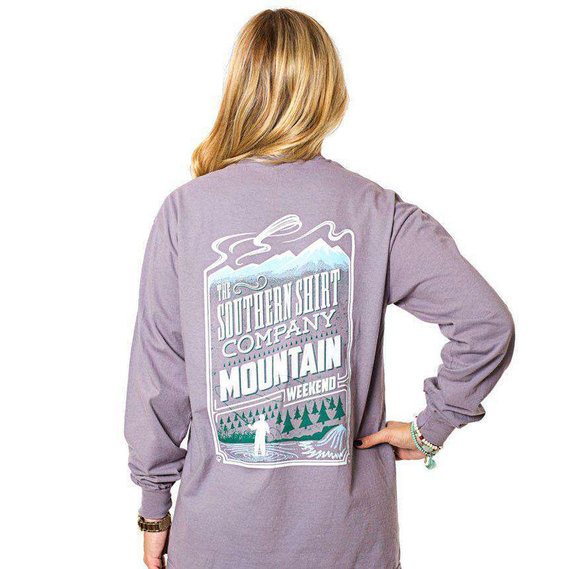 Mountain Weekend Long Sleeve Tee in Grey Ridge by The Southern Shirt Co. - Country Club Prep