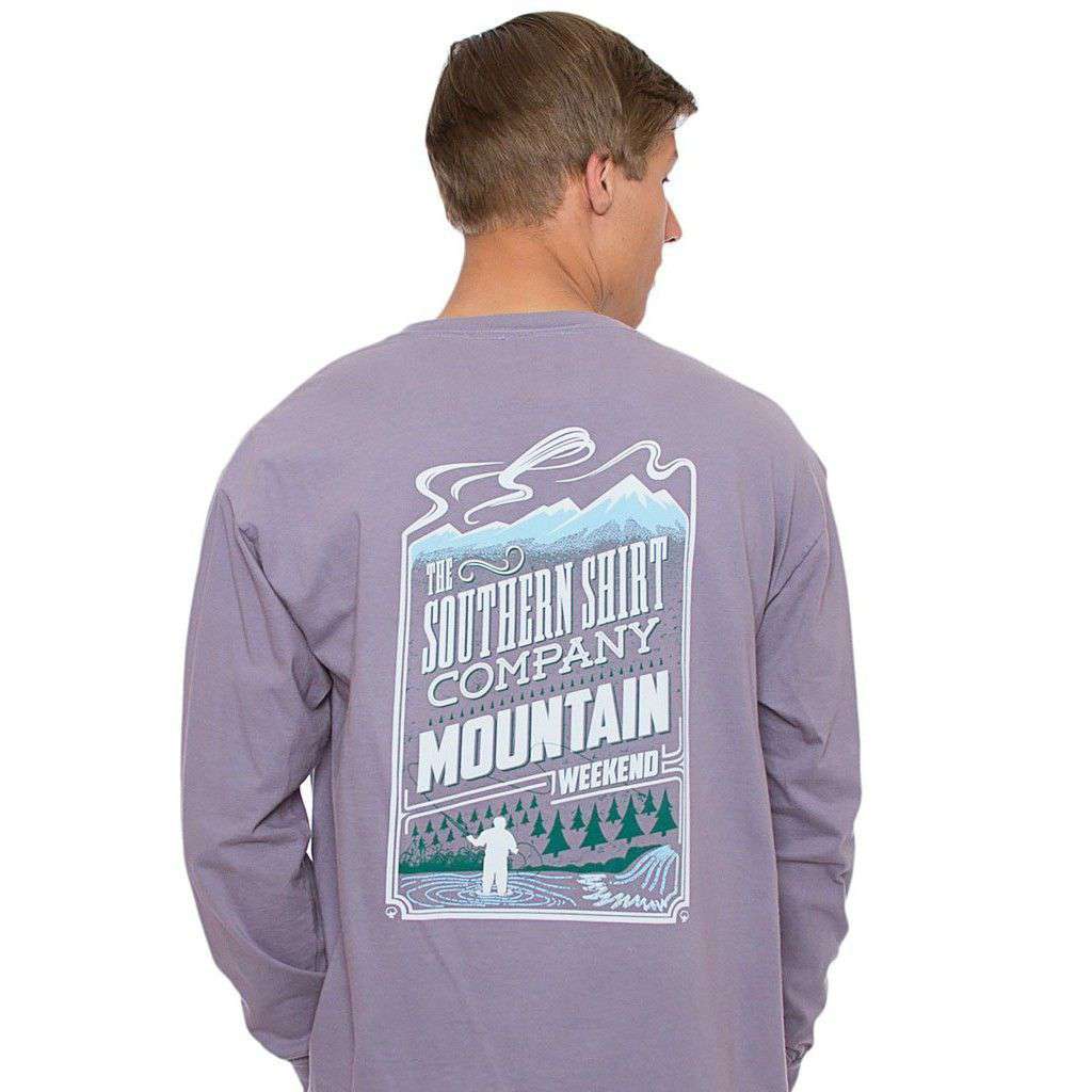 Mountain Weekend Long Sleeve Tee in Grey Ridge by The Southern Shirt Co. - Country Club Prep