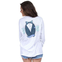 My Beau Knows Long Sleeve in White by Lauren James - Country Club Prep