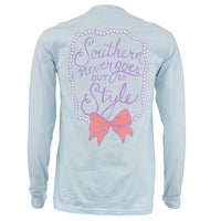 Never Out Of Style Long Sleeve Tee in Chalky Blue by Live Oak - Country Club Prep