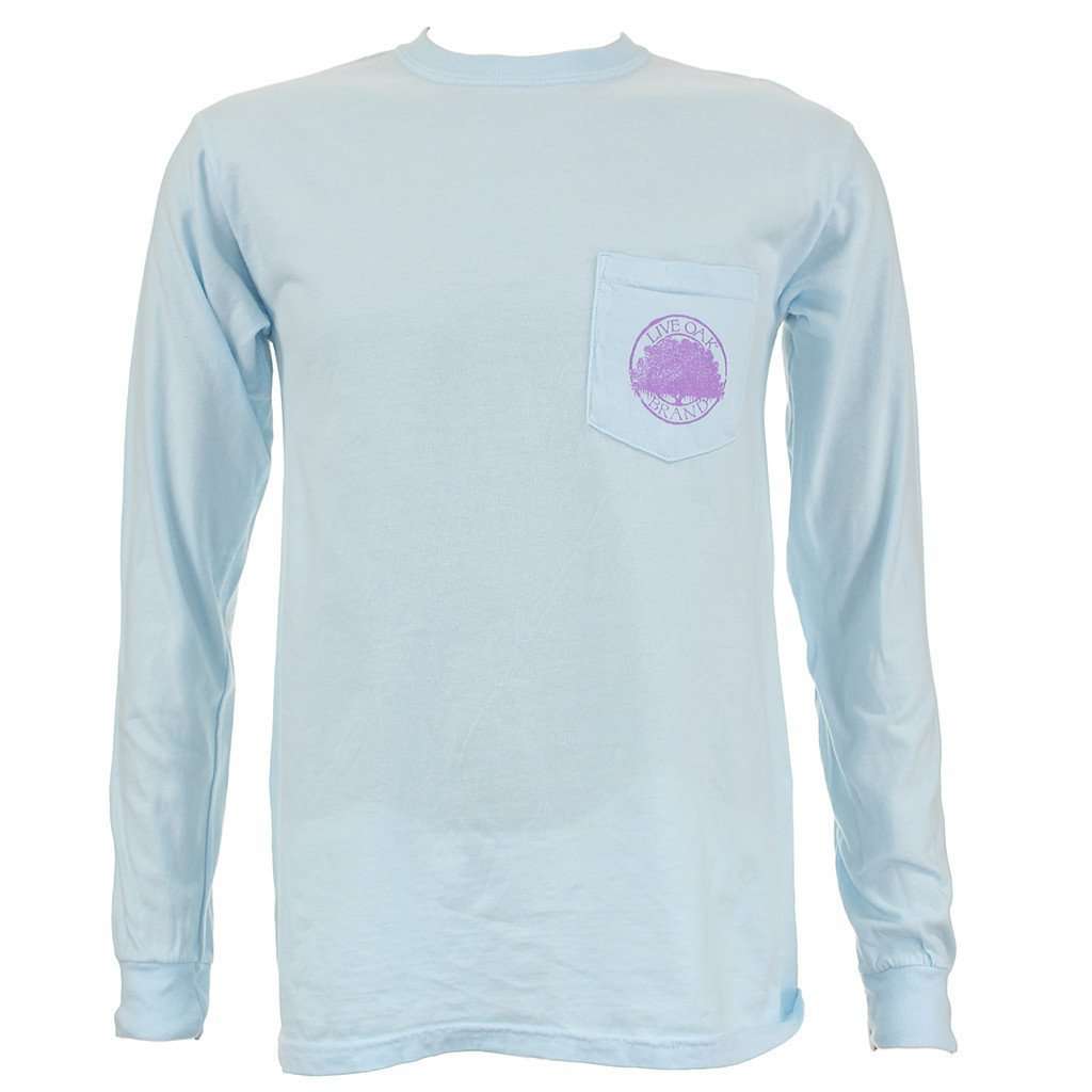 Never Out Of Style Long Sleeve Tee in Chalky Blue by Live Oak - Country Club Prep