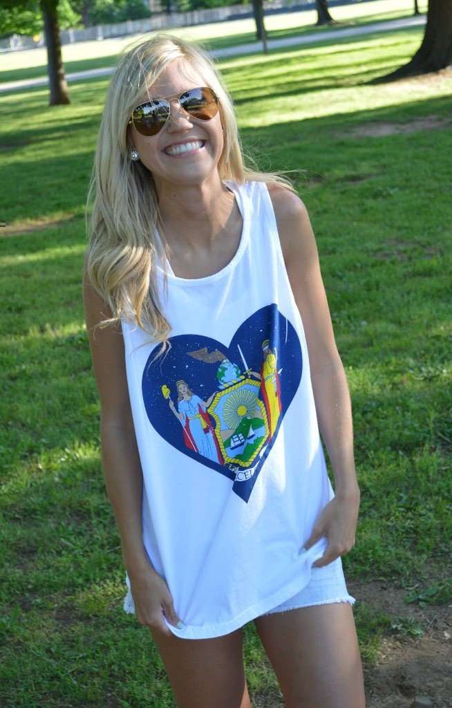 New York Pride Tank Top in White by Lauren James - Country Club Prep