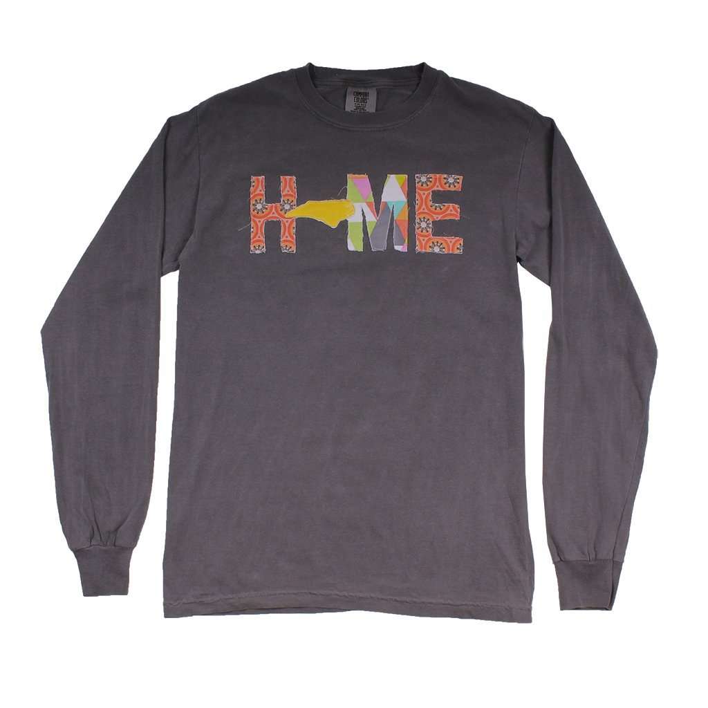 North Carolina Home Long Sleeve Tee in Gray by Southern Roots - Country Club Prep