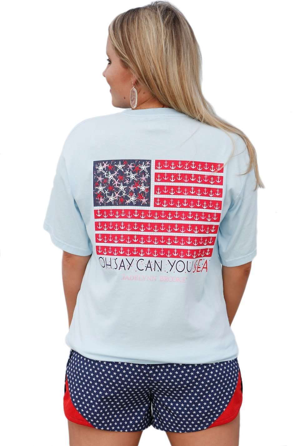 Oh Say Can You Sea Tee in Seaside Blue by Jadelynn Brooke - Country Club Prep