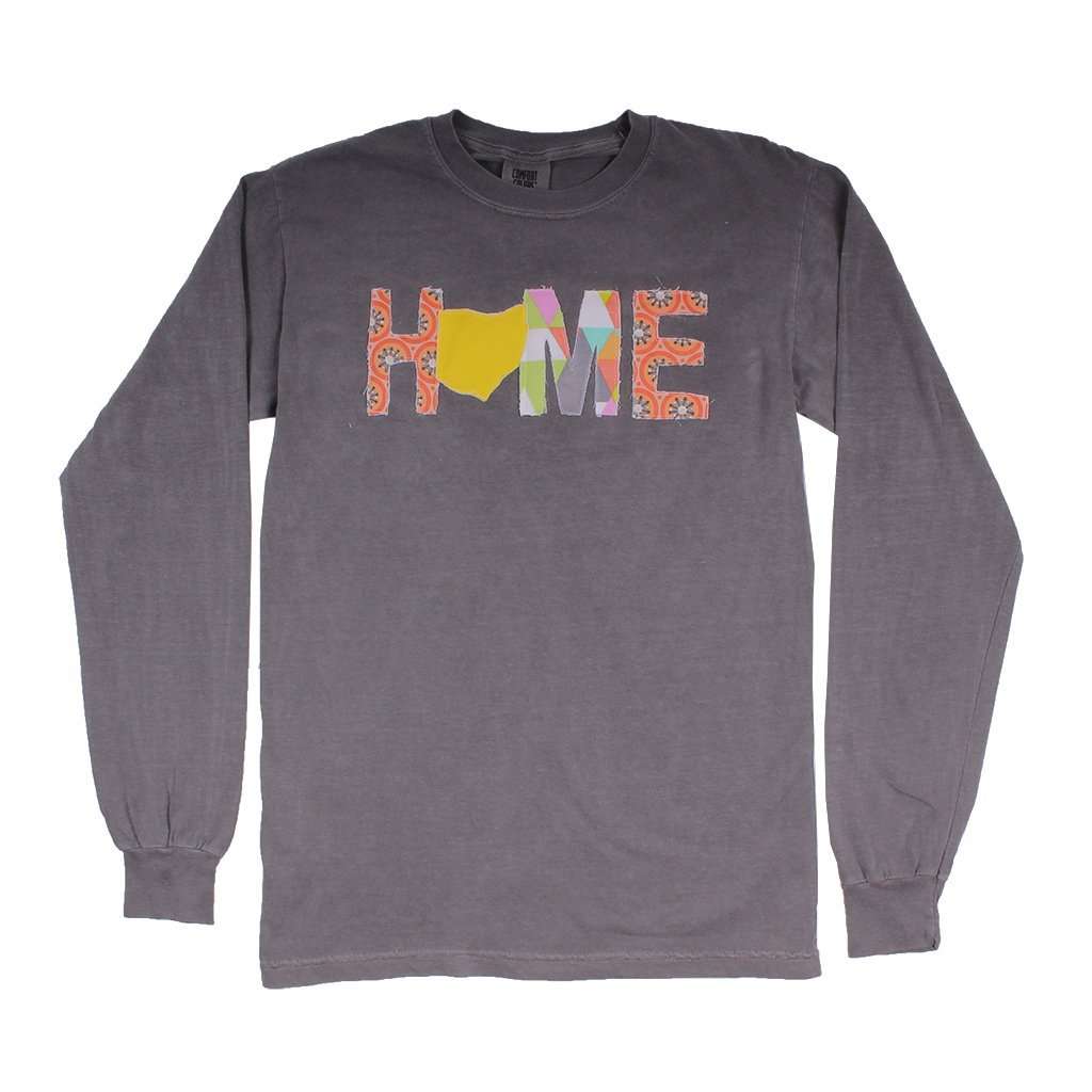 Ohio Home Long Sleeve Tee in Gray by Southern Roots - Country Club Prep