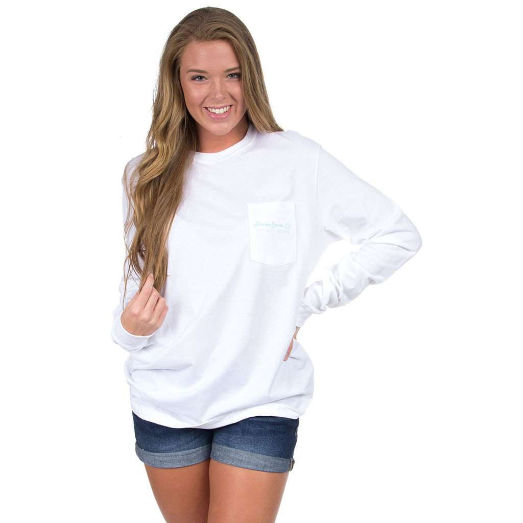 Oklahoma Be OK Long Sleeve Tee in White by Lauren James - Country Club Prep