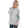 Ole Miss Helmet Long Sleeve Tee in Heather Grey by Lauren James - Country Club Prep