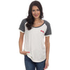 Ole Miss Vintage Tailgate Tee in White and Heathered Grey by Lauren James - Country Club Prep