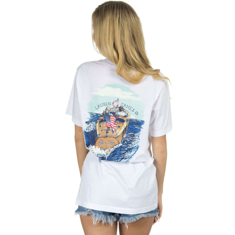 On the Lake Sweet Life Tee in White by Lauren James - Country Club Prep