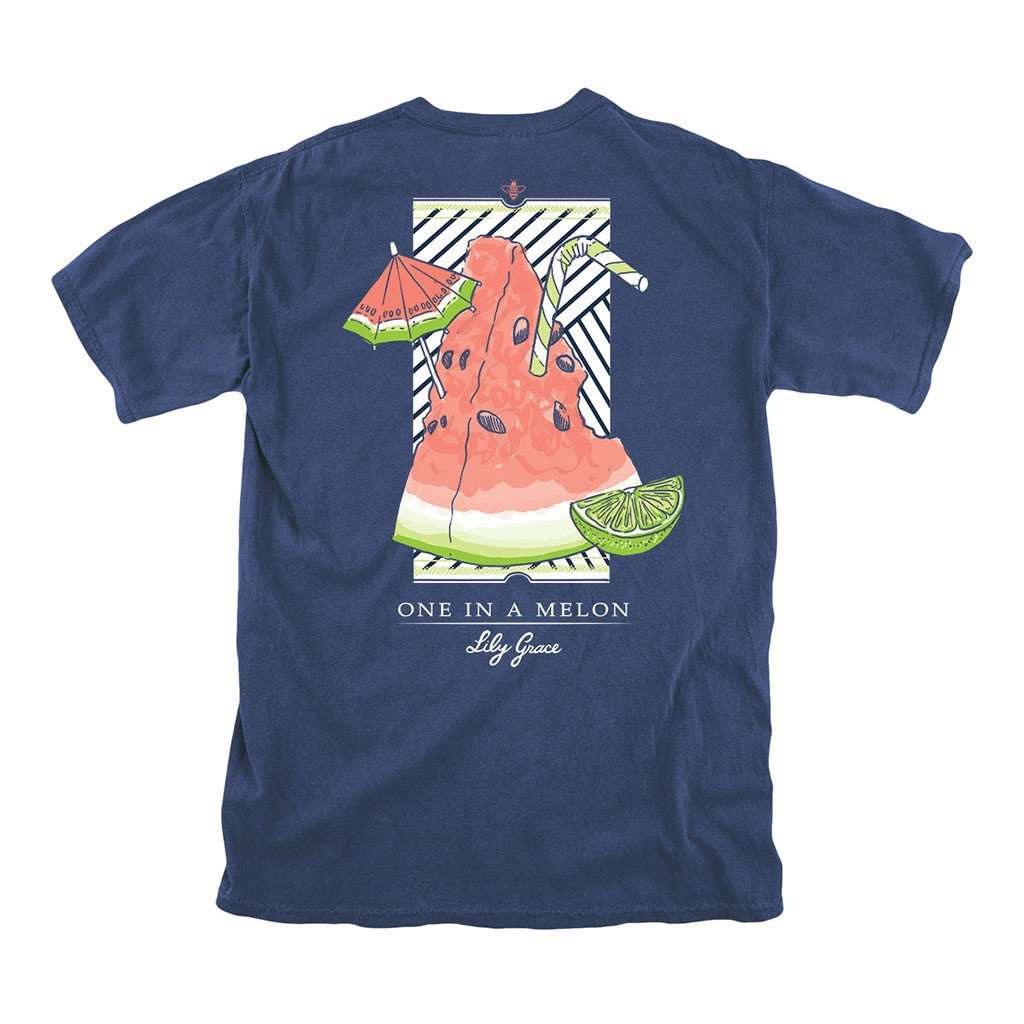 One in a Melon Tee in Navy by Lily Grace - Country Club Prep