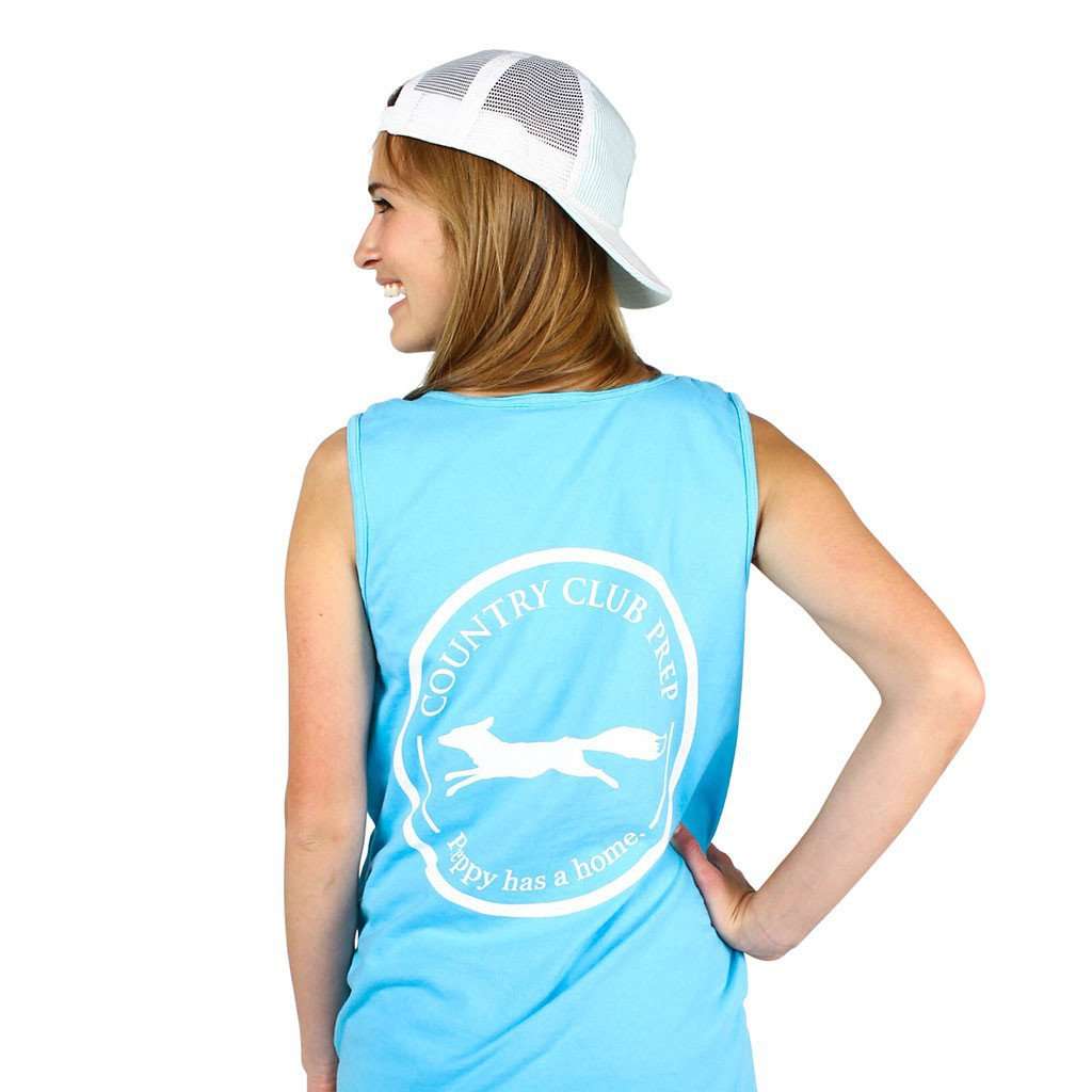 Original Logo Tank Top in Lagoon Blue by Country Club Prep - Country Club Prep