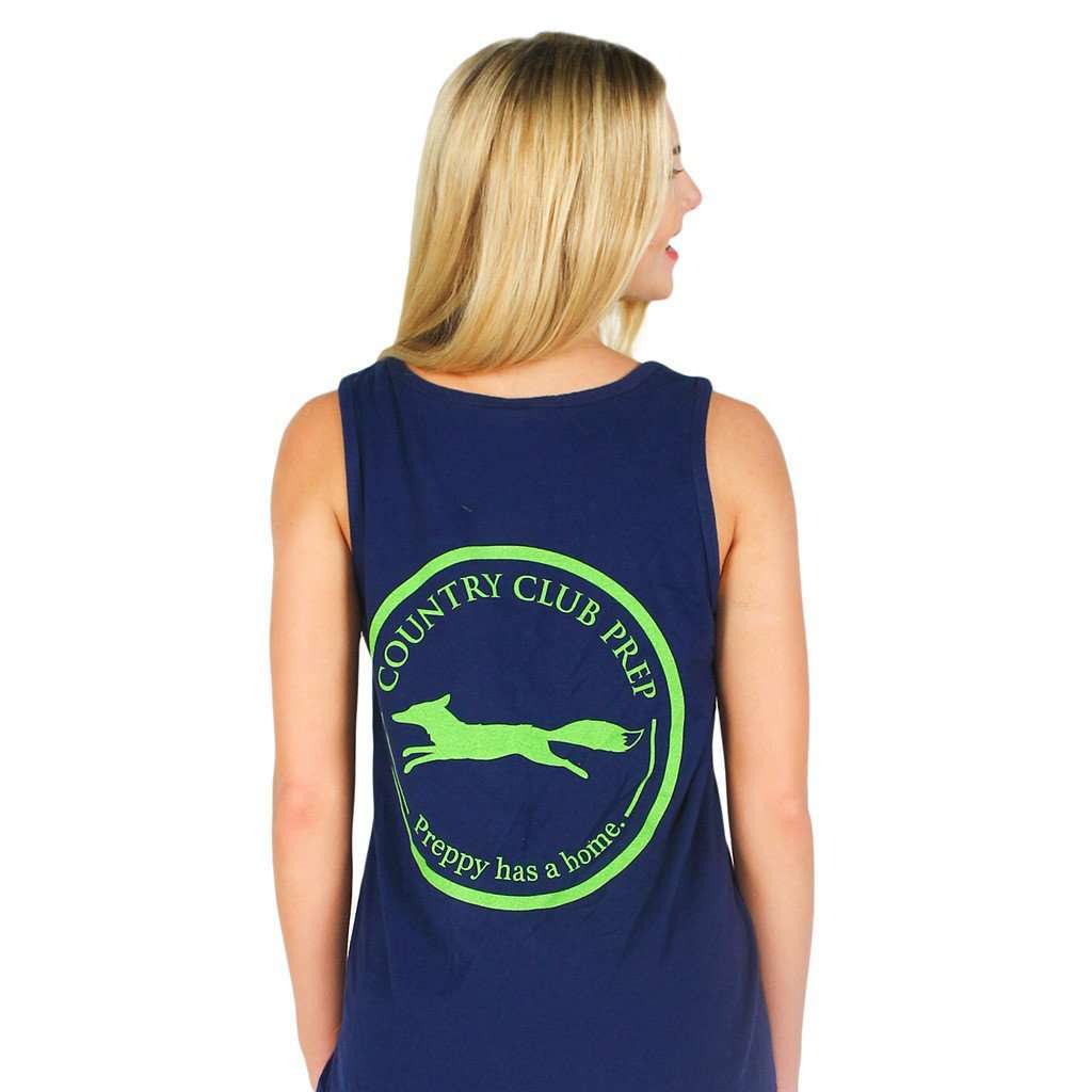 Original Logo Tank Top in Navy by Country Club Prep - Country Club Prep