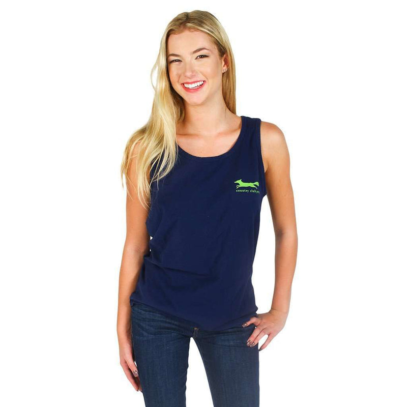 Original Logo Tank Top in Navy by Country Club Prep - Country Club Prep