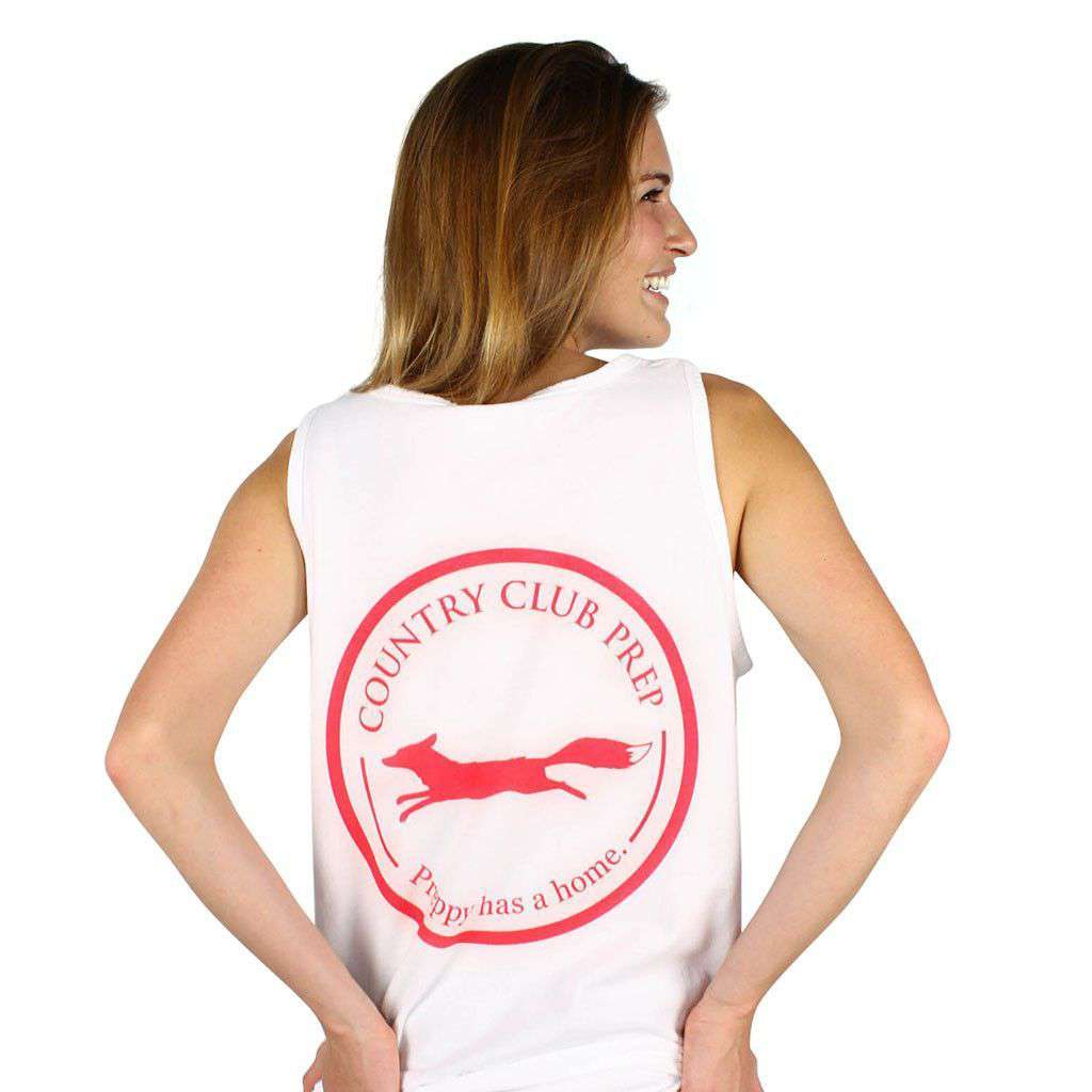 Original Logo Tank Top in White by Country Club Prep - Country Club Prep