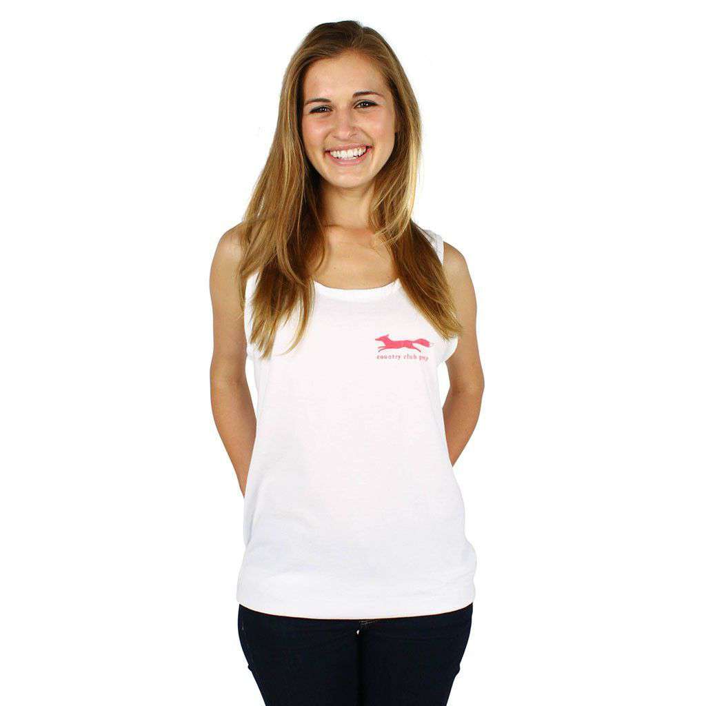 Original Logo Tank Top in White by Country Club Prep - Country Club Prep