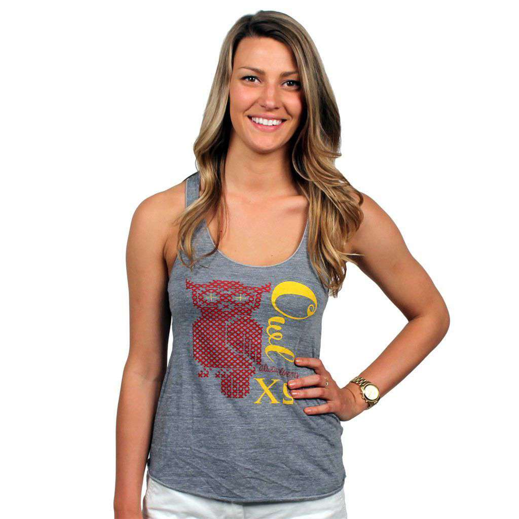 Owl Always Love My Chi O's Tank Top in Grey by Judith March - Country Club Prep
