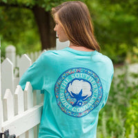 Paisley Logo Long Sleeve Tee Shirt in Chalky Mint by The Southern Shirt Co. - Country Club Prep