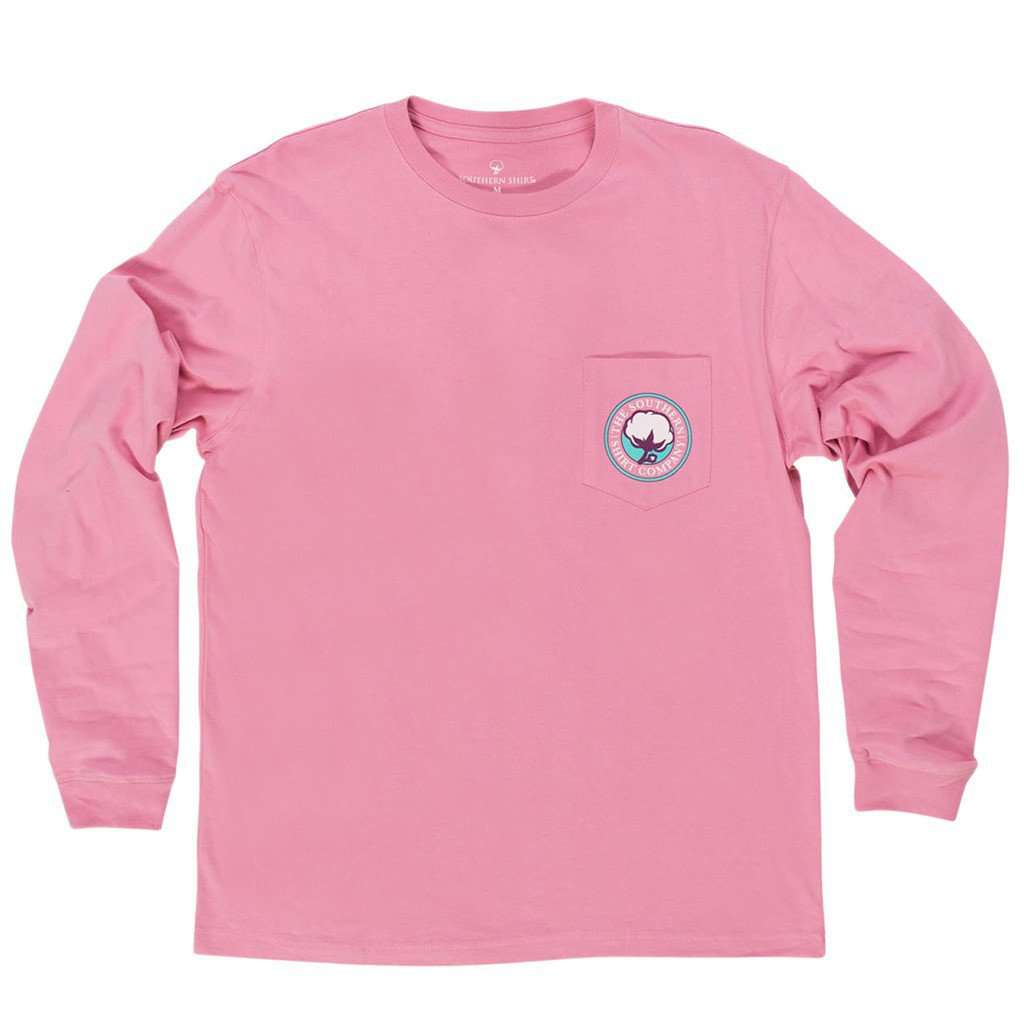 Paisley Logo Long Sleeve Tee Shirt in Moonlite Mauve by The Southern Shirt Co. - Country Club Prep