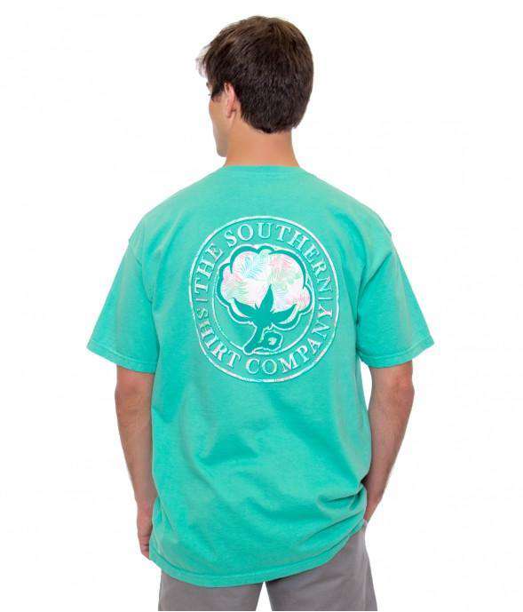 Palm Print Logo Pocket Tee in Mojito by The Southern Shirt Co. - Country Club Prep