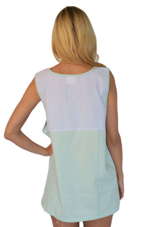 Palm Seersucker Tank in Mint by Lauren James - Country Club Prep