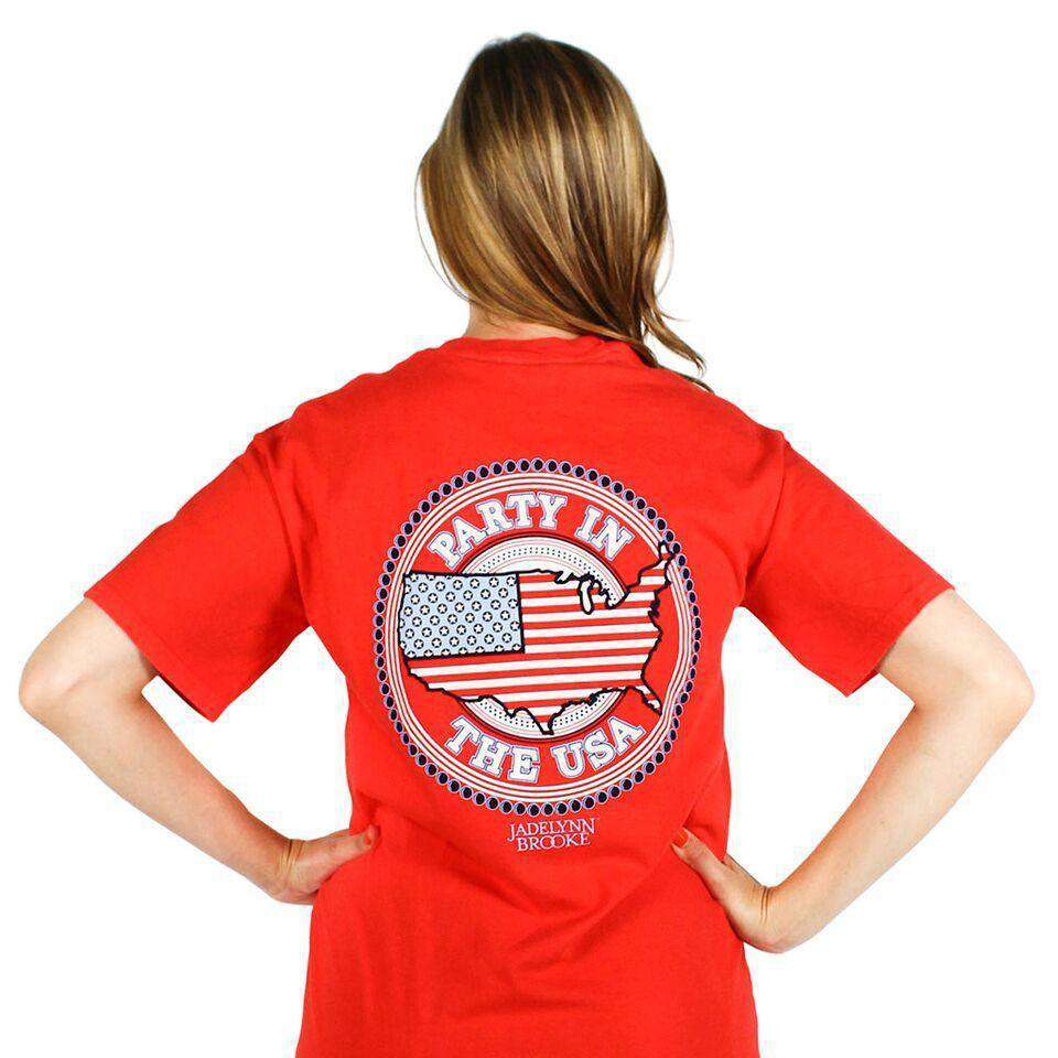 Party in the USA Tee in Red by Jadelynn Brooke - Country Club Prep