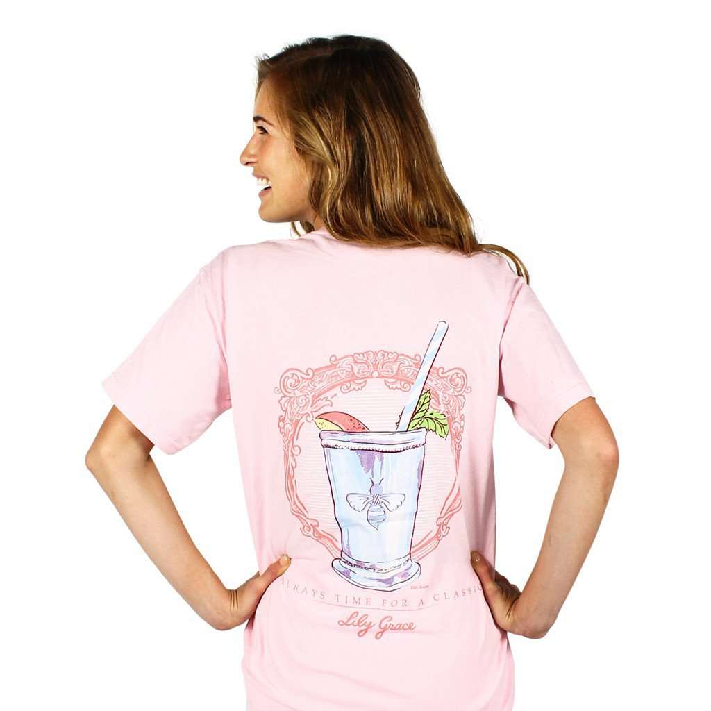 Peach Julep Pocket Tee in Blossom by Lily Grace - Country Club Prep