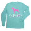 Polka Pointer Long Sleeve Tee Shirt in Chalky Mint by Southern Fried Cotton - Country Club Prep