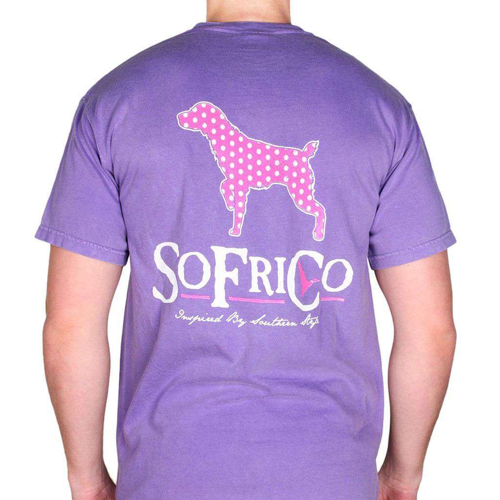 Polka Pointer Pocket Tee in Violet by Southern Fried Cotton - Country Club Prep