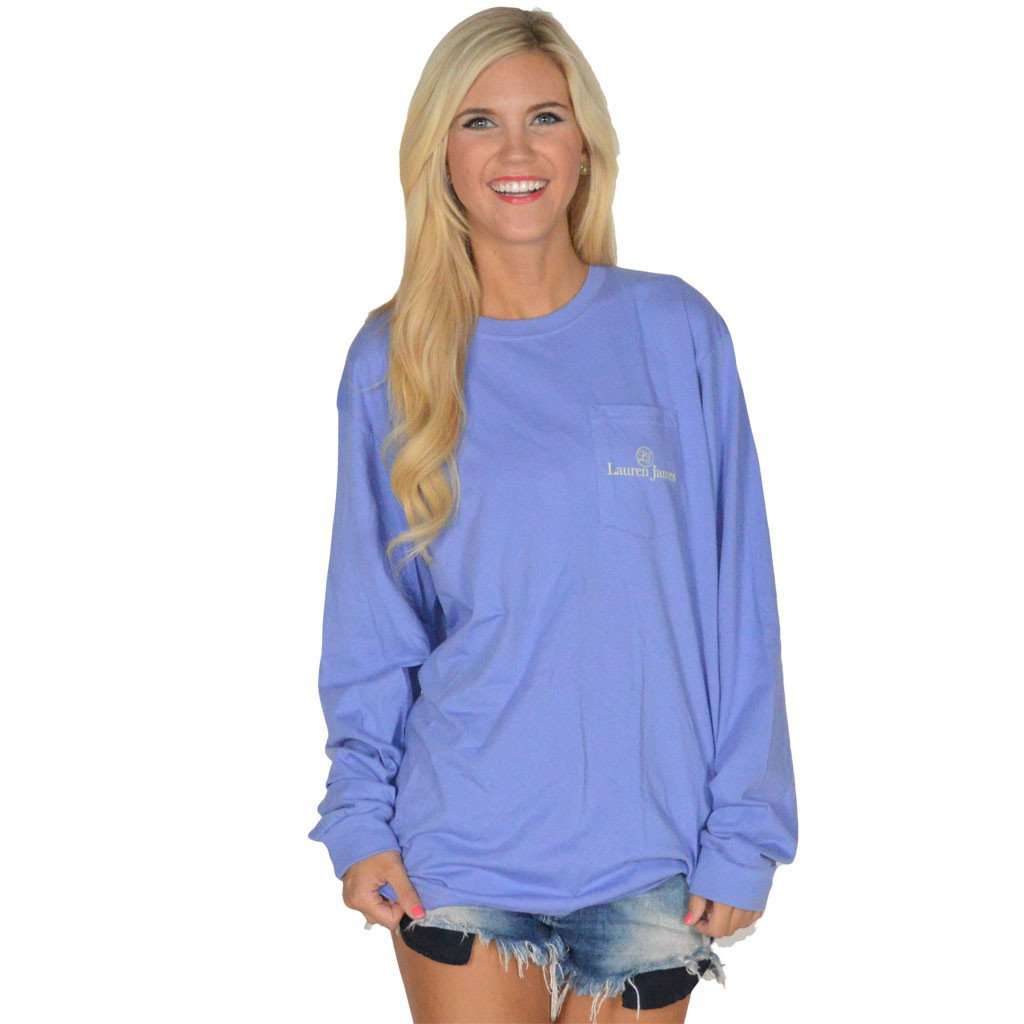 Prep in My Step Long Sleeve Tee in Periwinkle Blue by Lauren James - Country Club Prep