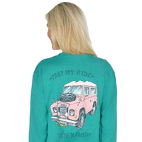 Prep My Ride Long Sleeve Tee in Tropical Green by Lauren James - Country Club Prep