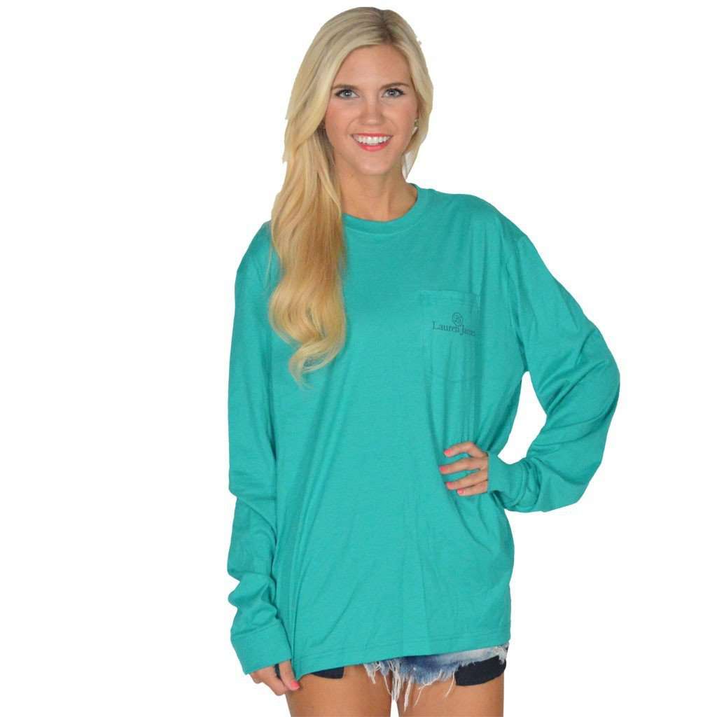 Prep My Ride Long Sleeve Tee in Tropical Green by Lauren James - Country Club Prep