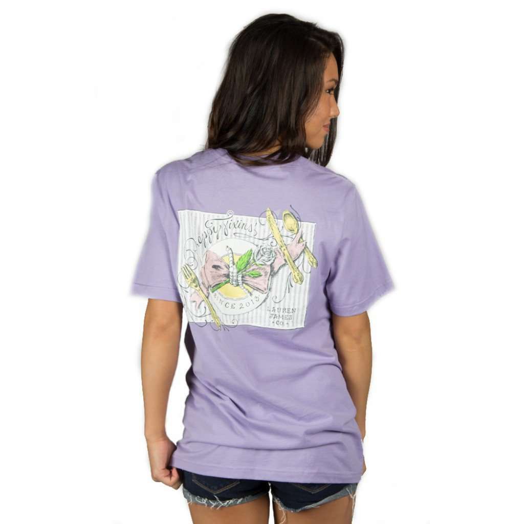 Preppy Fixins' Pocket Tee in Lavender by Lauren James - Country Club Prep