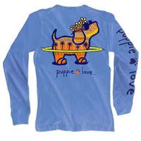 Puparoo Long Sleeve Tee in Carolina Blue by Puppie Love - Country Club Prep
