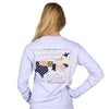 Quilted South Long Sleeve Tee Shirt in Chalky Blue by Southern Fried Cotton - Country Club Prep