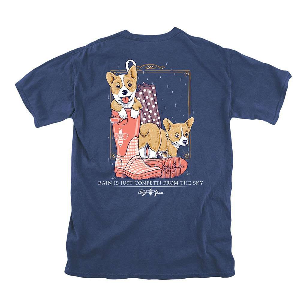 Rain is Confetti Tee in Navy by Lily Grace - Country Club Prep