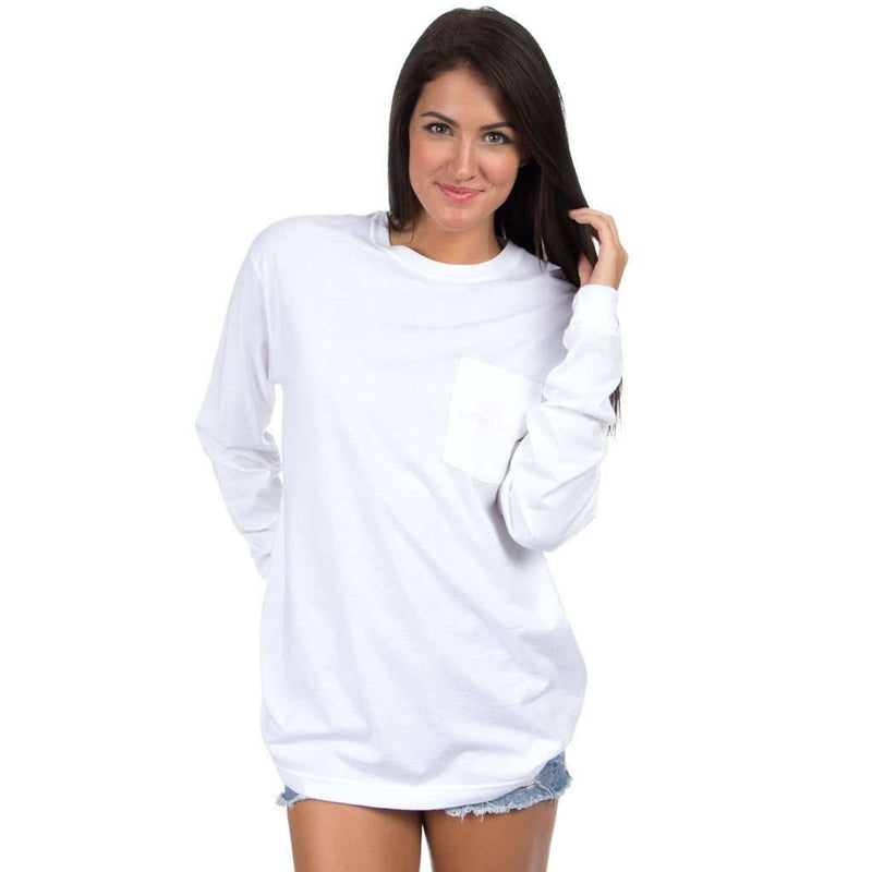 Raise a Glass Long Sleeve in White by Lauren James - Country Club Prep